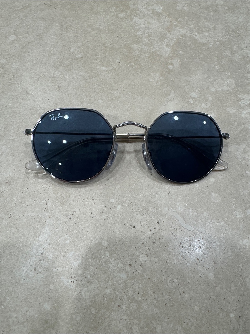 Ray-Ban Silver Frame Sunglasses with Dark Blue Lenses kids